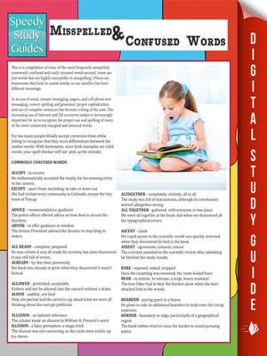 Misspelled and Confused Words - ebook